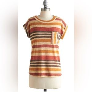 Modcloth "Whistle a Happy Pontoon" Vintage Inspired Striped Top, Size Small